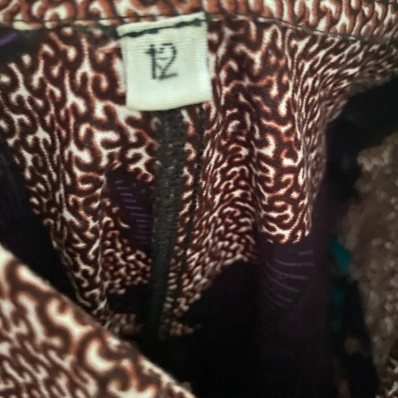 Casual Purple A-Line Dress with Pleated Skirt and Mandarin Collar belted - Picture 3 of 5